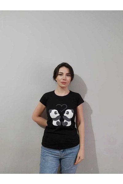 Yerli Γυναικείο μπλουζάκι με στάμπα Panda Νέας σεζόν