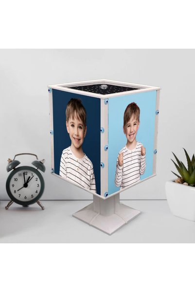 Hediye Kesesi Rotating Lampshade Blue Bead Photo Attachable Night Light (Phot...