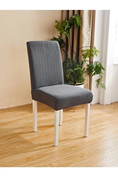 BASHTUGH TİCARET Kaliteli Hasır Desen Jakarlı Standart Sandalye Kılıfı Yıkanabilir Lıkralı Sandalye Örtüsü Tek Adet.