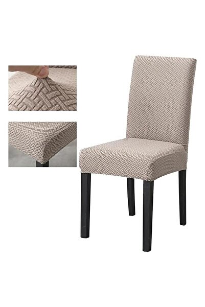 BASHTUGH TİCARET Kaliteli Hasır Desen Jakarlı Standart Sandalye Kılıfı Yıkana...