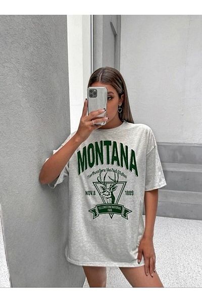 Josette Μπλουζάκι με στάμπα Montana σε γκρι χρώμα