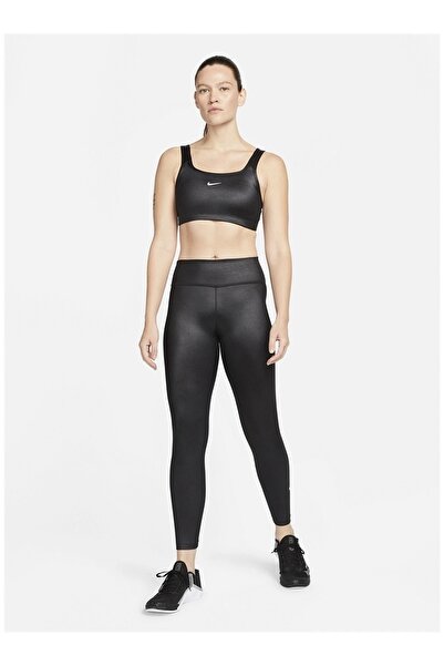 Nike One Normal Belli Siyah Parlak Kadın Spor Taytı Dd5439 010