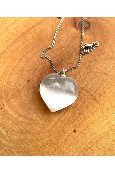 Nelleovana قلادة قلب من حجر السيلينيت