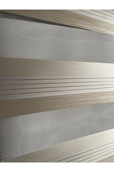 Storium Perde Beyaz Krem Bej Sütlü Kahve Renk Geçişli Bambu Zebra Perde
