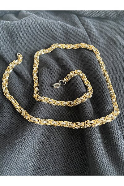 Özgül Altın Sarısı Çelik Kral Kolye