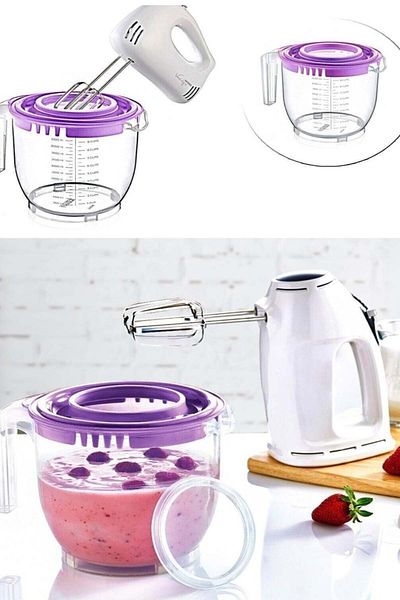 Hanedan Non-Splashing Mixer Bowl with Special Protection Lid 2200 Milliliter