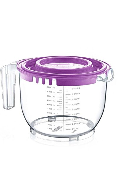 Hanedan Non-Splashing Mixer Bowl with Special Protection Lid 2200 Milliliter