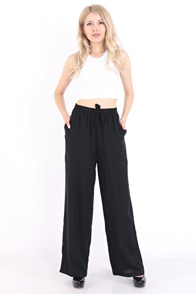Moda Tuğram Women's Black Color Loose Trousers