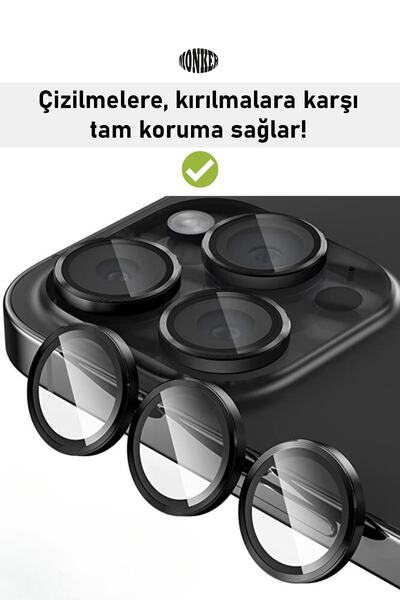 Jolita Iphone 14 Pro Max Uzay Siyahı Uyumlu Kamera Koruyucu Cam Siyah Lens Mercek Koruyucu