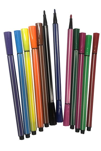 FLY COLOR 12 Color Washable Felted Pencil with Footed Figure Boxed