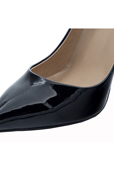 MADİVA Navy Blue Black Patent Leather Gradient 10 Cm Heeled Stiletto Shoes