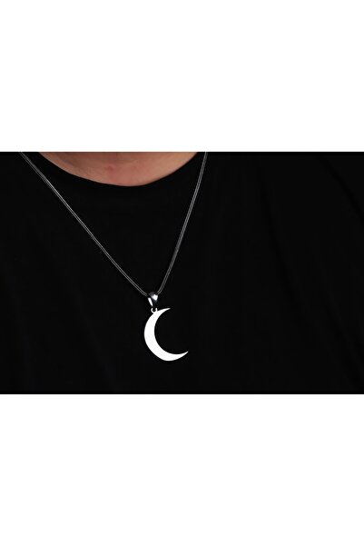 Glorria Erkek Hilal Gümüş Kolye