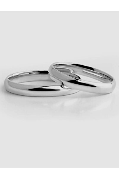 Rasyonel lazer 2 Adet Yüzük-kadın Erkek 4m Bombeli Söz Nişan Yüzüğü 925 Ayar ...