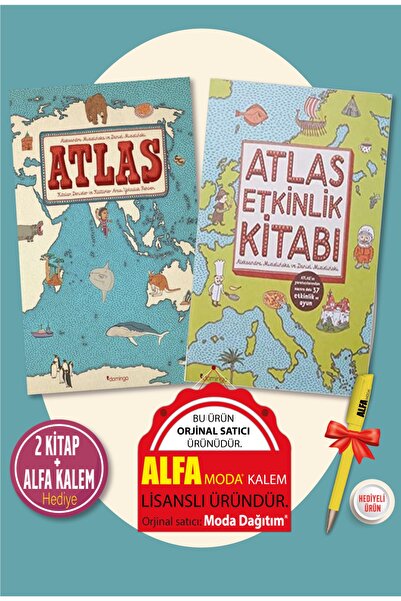Domingo Yayınevi Atlas (Hardcover) + Atlas Activity Book (Aleksandra Mizielin...