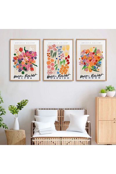 HOMEPACK Комплект за рисуване от 3 части с рамка от естествено дърво Hpn093