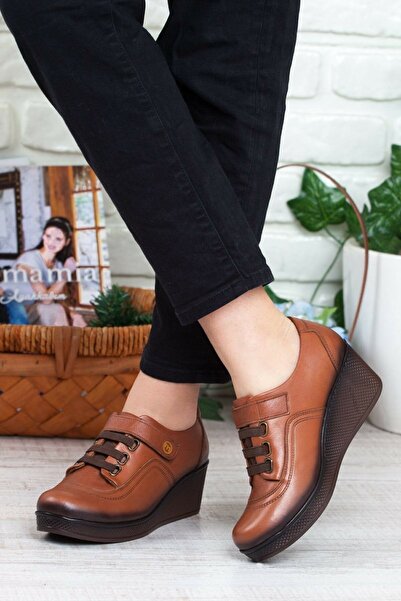 DERİMİSS حذاء نسائي لتقويم العظام من الجلد الطبيعي بلون أسمر (احصل على مقاس أكبر بدرجة واحدة)