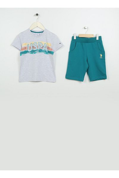 U.S. Polo Assn. Σετ Πιτζάμες Λευκής Αγόριας με στάμπα Us1341