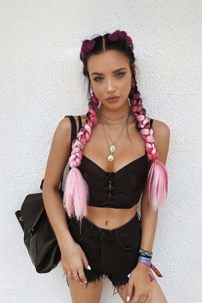 AKOLİFE Impletitura africană Ombre în două culori, împletitură în cutie, păr ...