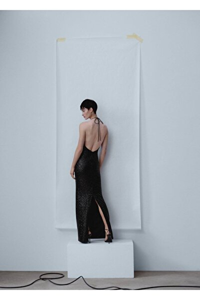 MANGO Woman Sequin Maxi Floral Dress