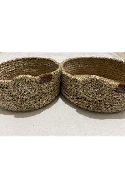 HALİME SULTAN Ikili Jüt Meyve Sepeti Ekmek Sepeti Hasır Ip