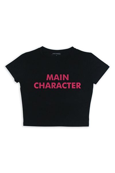 Touz Μαύρο Crop Top - Εκτύπωση Κύριου Χαρακτήρα