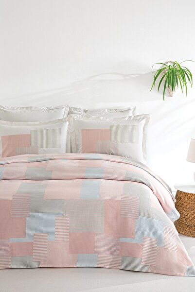 Puffy Romarin Çift Kişilik Ranforce Pike Takımı - Blush