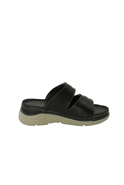 Dünya Shoes Genuine Leather Women's Slippers