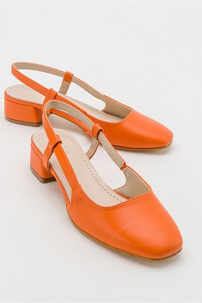 LuviShoes 66 Orange Skin Women's Heeled Sandals