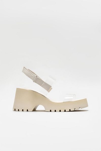 Elle Shoes Ecru Women's Wedge Heeled Sandals
