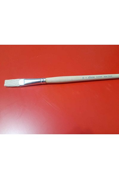 Südor 258f Series Flat Cut White Hard Bristle Oil Paint Brush No:12