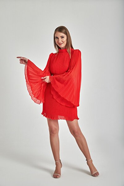 Zeynep Kaya Piliseli Ipeksi Şifon Mezuniyet Nikah Abiye Elbise