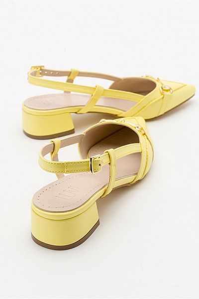 Luvi Olıv Gelbe Damen-Sandalen mit Absatz