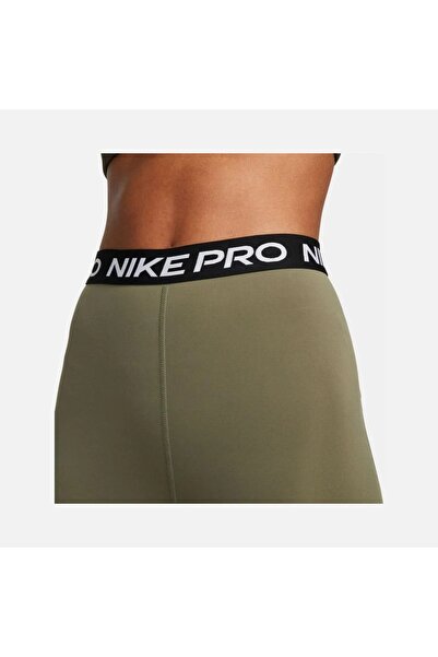Nike Pro 365 Yüksek Belli 7/8 File Panelli Yeşil Kadın Tayt