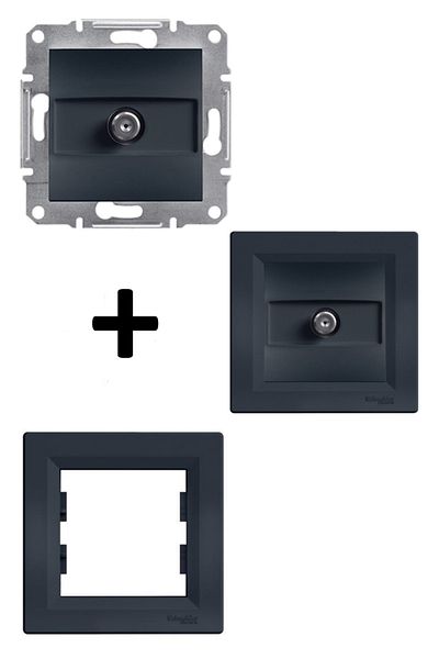 SCHNEIDER موصل مقبس تلفزيون Asfora Anthracite F - مؤطر