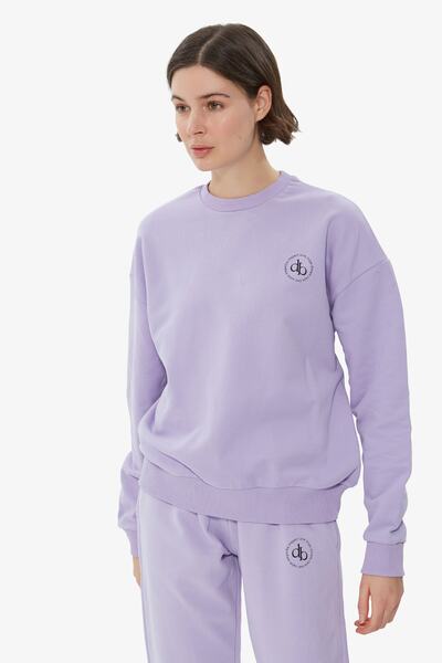 Dahlia Bianca Bisiklet Yaka Basic Sweatshirt