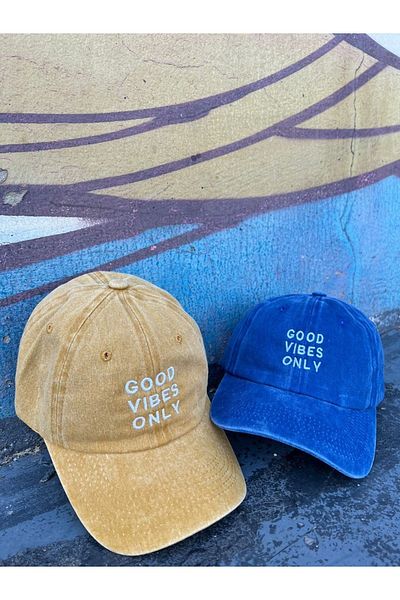 ŞapkaMania Good Vibes Only Patterned Washable Baseball Cap