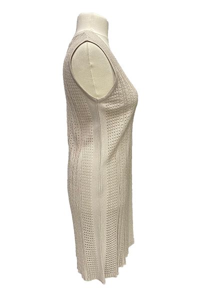 Giyinen Mağazaları Cream Leyla Long Front Buttoned Mercerized Vest