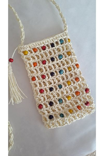 SOUL BY A&B Hand Knitted Paper Rope Bag Phone Bag 18x11 Cm