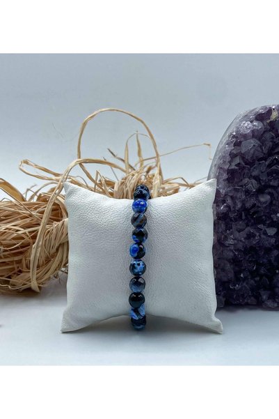 Mucize Taş Agate Natural Stone Bracelet 8 Mm Sphere Facet Cut