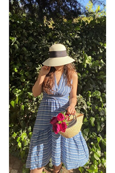 laviyonsa قبعة صيفية من القش على شكل جرس