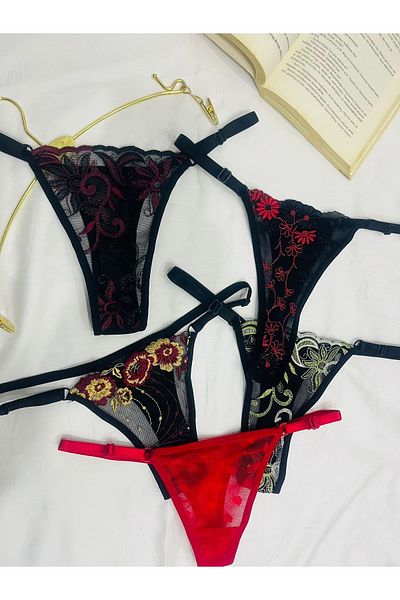mendoza store Csipke részletes bugyi szett 5 részes tanga S-m-l
