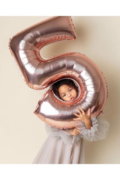 MFM بالون من رقائق الورد برقم 5 سنوات للحفلات