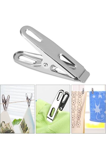 ASR Paslanmaz Çelik Çamaşır Mandalı, Metal Klips, Çelik Kıskaç, Kumaş Klipsi, Çok Amaçlı Kullanım