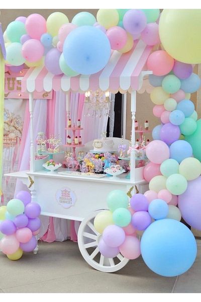 Happyland Macaron Color Chain Balloon Set Soft Pastel Colors Unicorn Balloon Chain