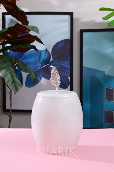 MIARIK DESIGN & DEKORASYON Dekoratif Mermer Oval Çöp Kovası