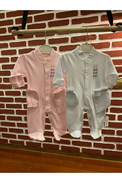Shem 1-3-6-9 Months Straight Jumpsuit with Gloves and Hat