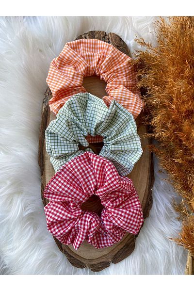 Donna Liberta Γυναικείο Σετ με 4 λαστιχένιες αγκράφες Gingham Hair