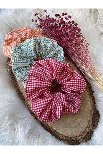 Donna Liberta Γυναικείο Σετ με 4 λαστιχένιες αγκράφες Gingham Hair