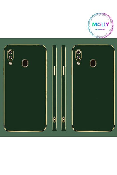 Molly Technology Huawei Y6 2019 Için Koyu Yeşil Kenarları Gold Detaylı Lüks S...