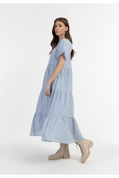 Dreimaster Vintage Kurzarm Maxikleid naemi